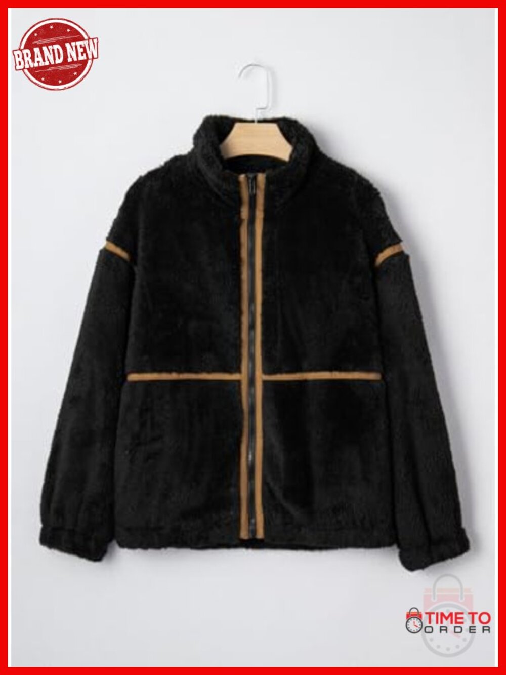 Women's Sherpa Fleece Zip Jacket Warm Winter Coat with Pockets - Picture 4 of 6